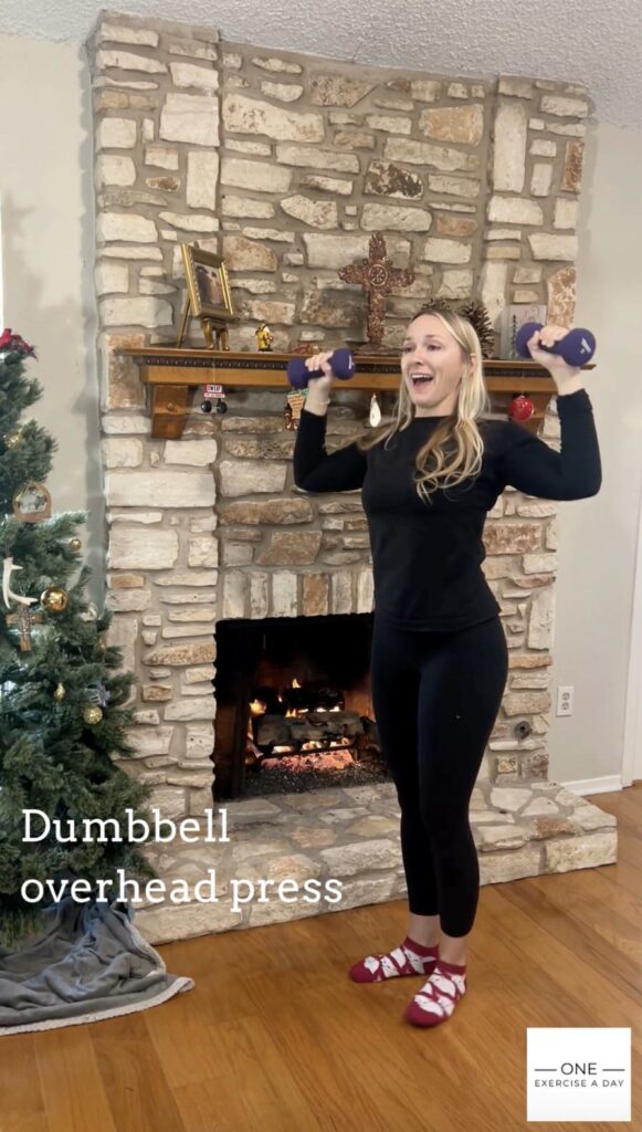 Dumbbell overhead press/shoulder press - one exercise a day by Kathryn Alexander