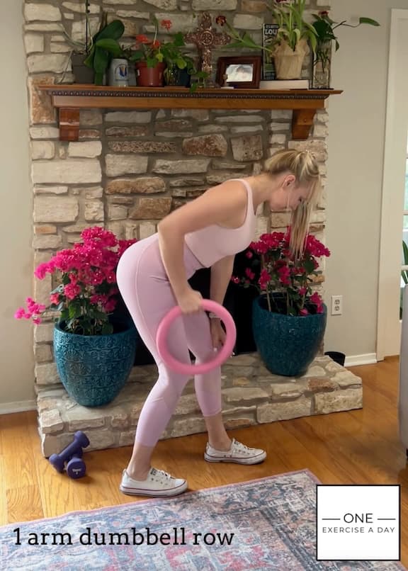 1 arm dumbbell row with Kathryn Alexander of One Exercise a Day